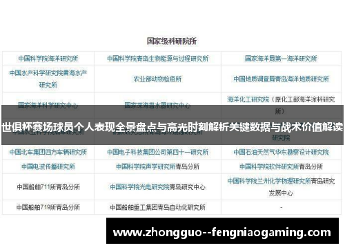 世俱杯赛场球员个人表现全景盘点与高光时刻解析关键数据与战术价值解读
